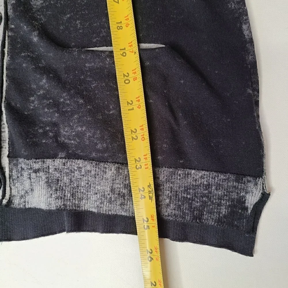 Michael Stars Black & Gray Button Front Cardigan Sweater 100% Cotton -  Size 2